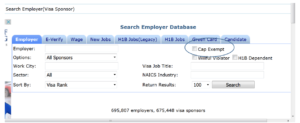 cap exempt employer visa jobs